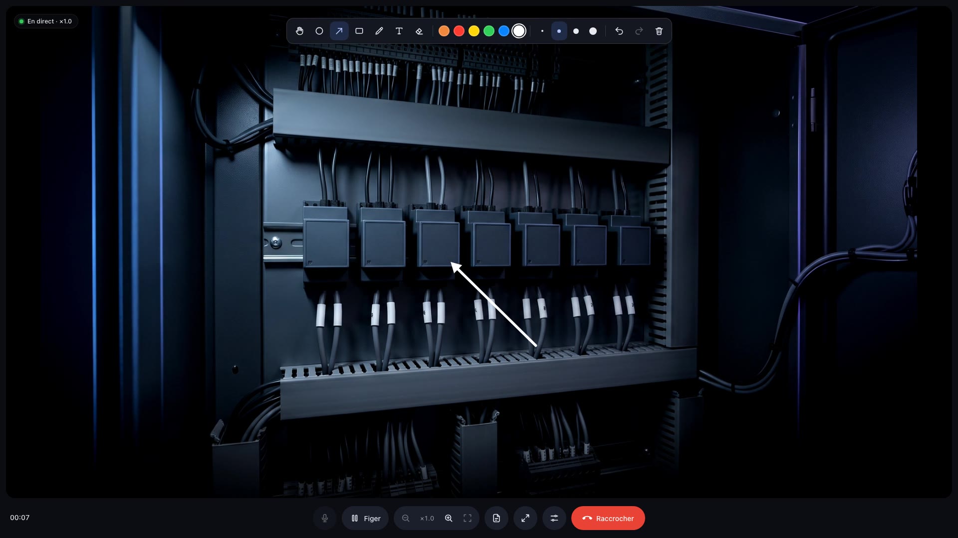 La console Vizr pendant une session en direct